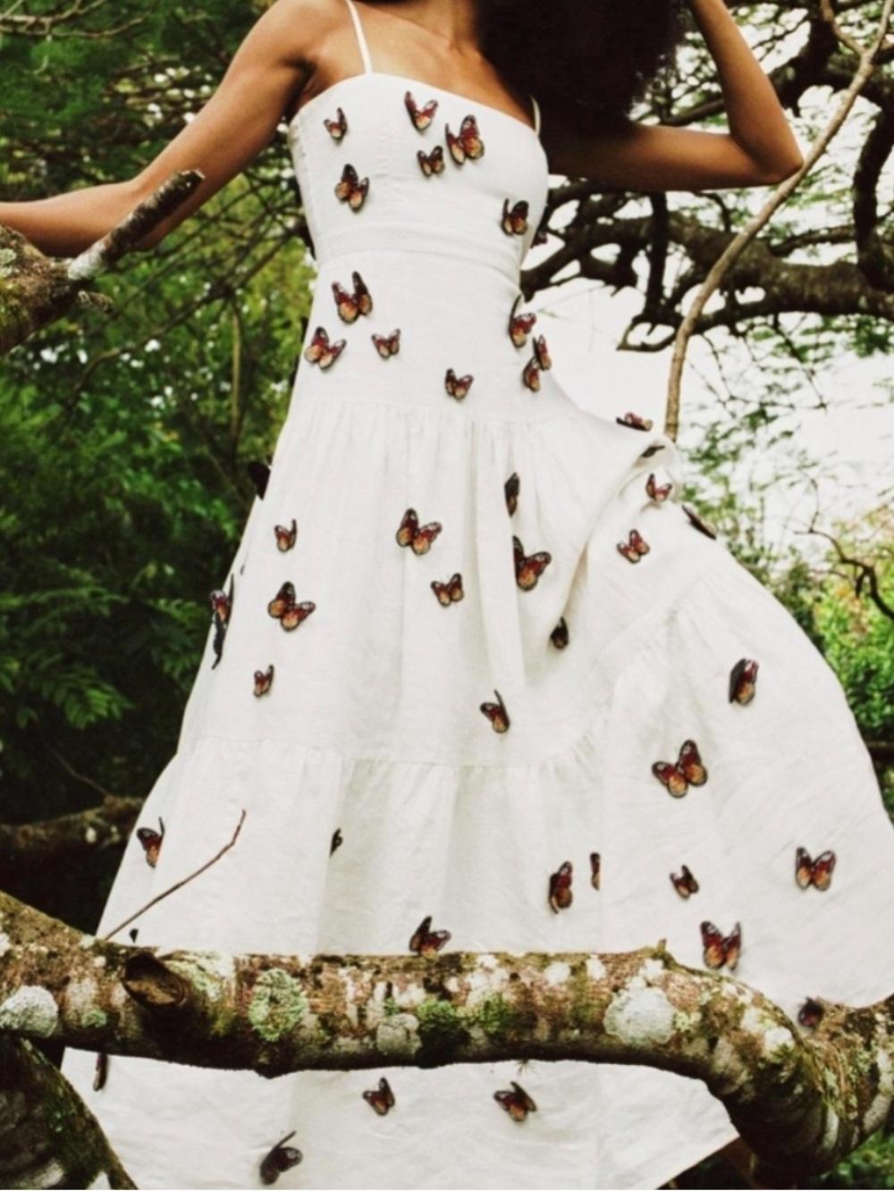 Agua By Agua Bendita Lima Monarca appliquéd tiered linen maxi dress - Picture 3 of 11